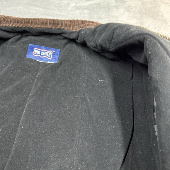 Big Smith Canvas Jacket Mens 2XL Black Chore Lined Workwear Heavily Distressed - Picture 10 of 16